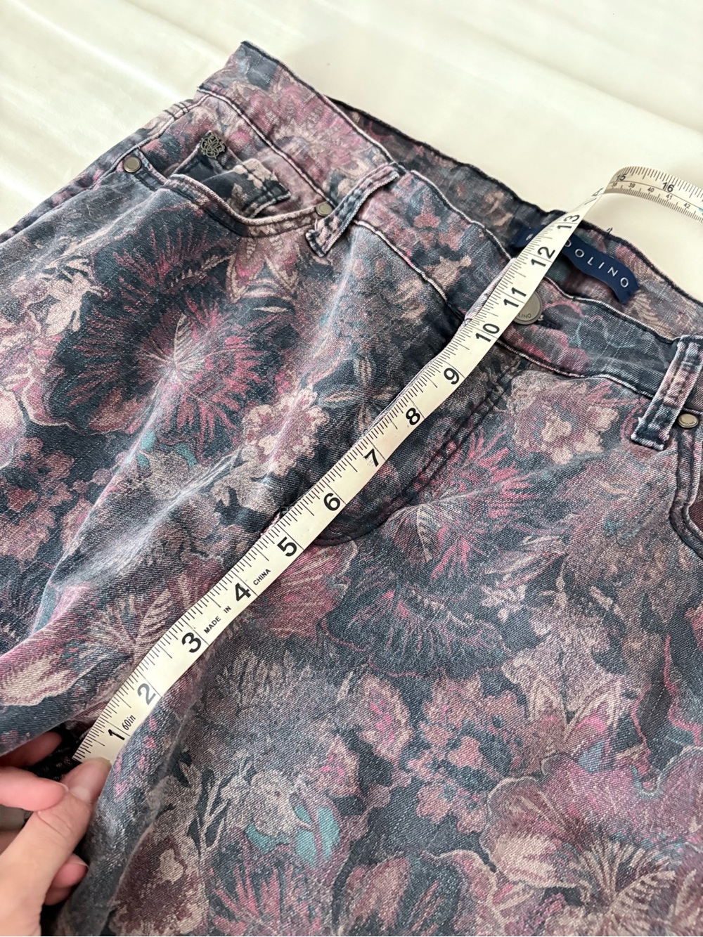 Bandolino Jeans with Dusty Lavender and Slate Floral Waistband - Picture 4 of 9